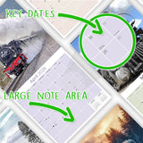 Steam Trains Wall Calendar 2026