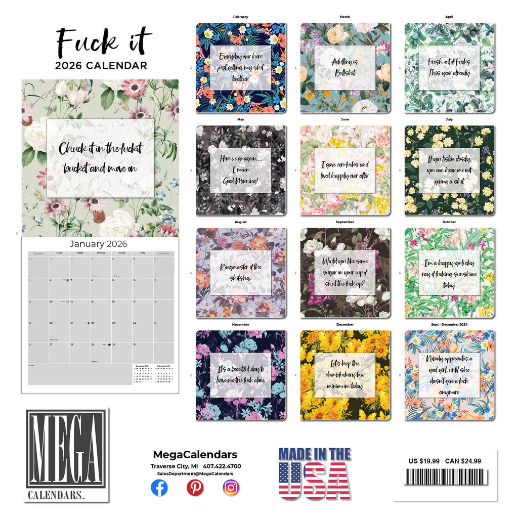F*ckit Wall Calendar 2026