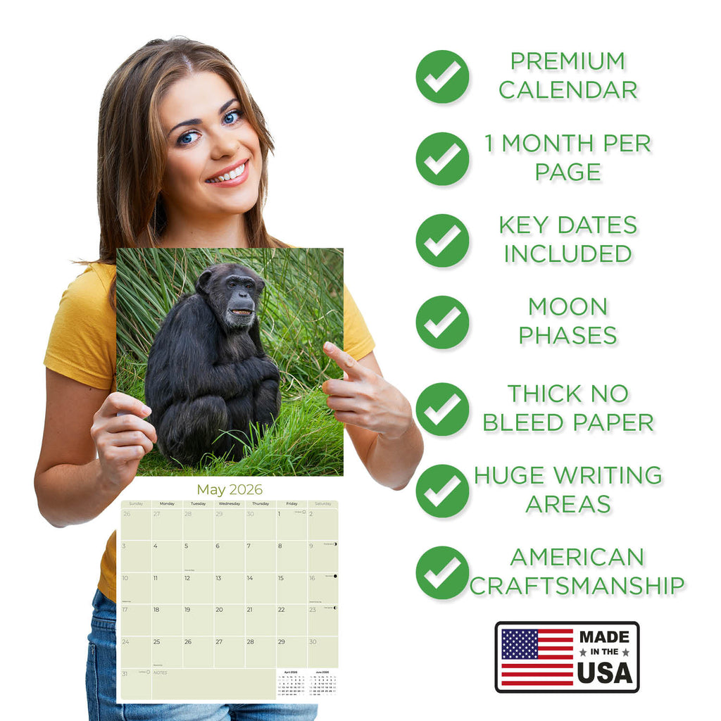 Apes Wall Calendar 2026