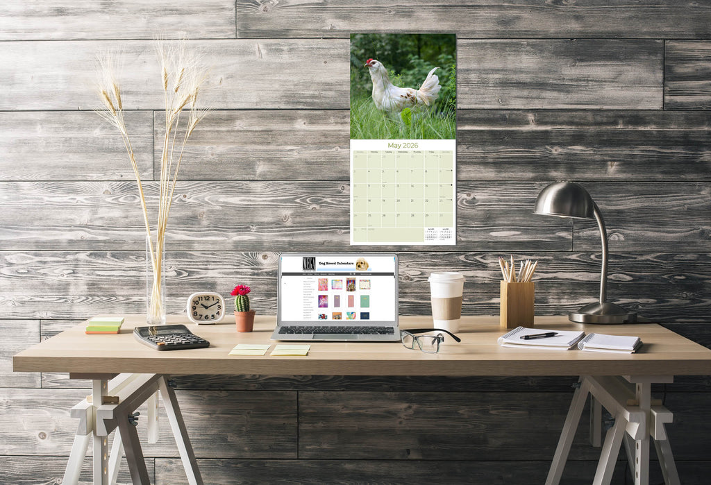 Chickens Wall Calendar 2026