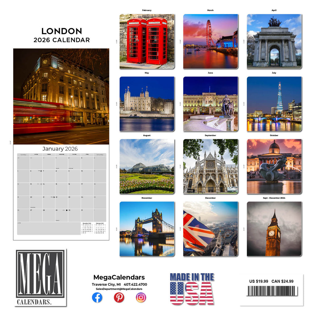 London Wall Calendar 2026