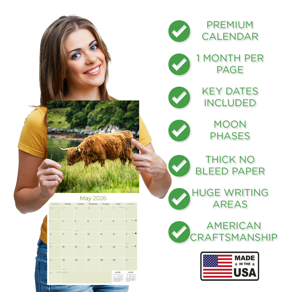 Highland Cows Calendar 2026