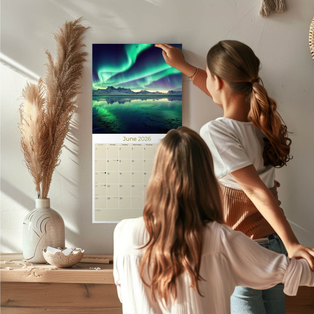 Northern Lights Wall Calendar 2026