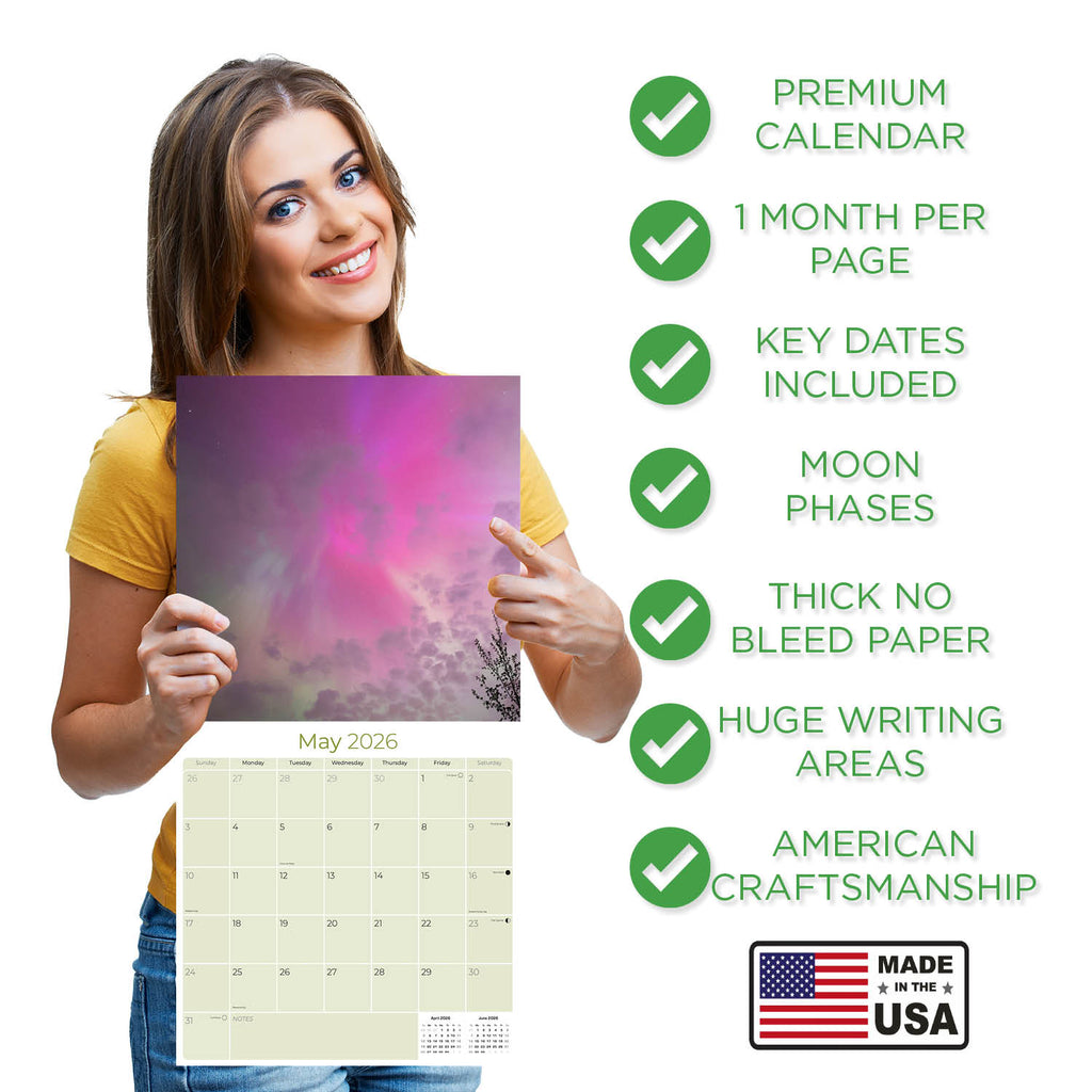 Northern Lights Wall Calendar 2026