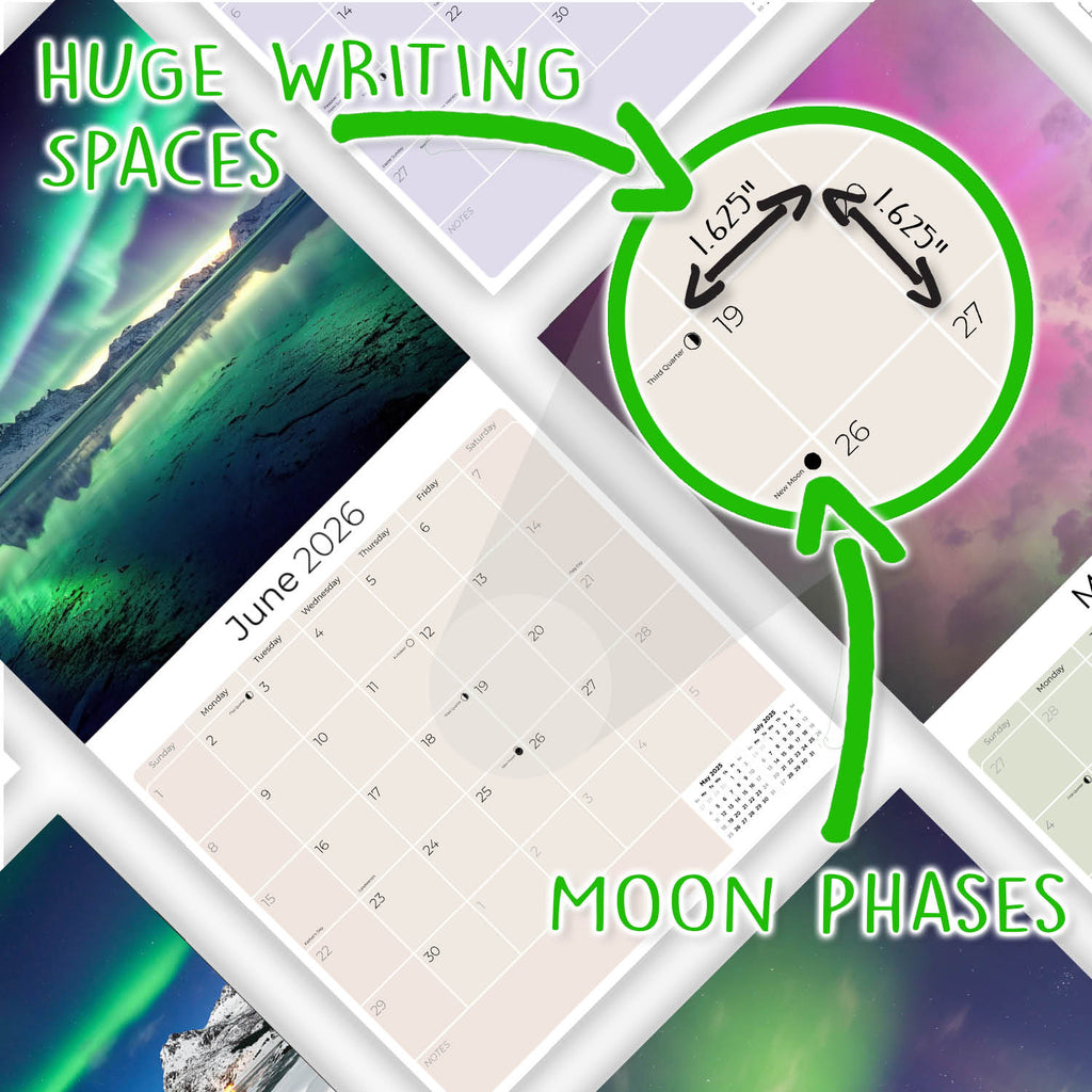 Northern Lights Wall Calendar 2026