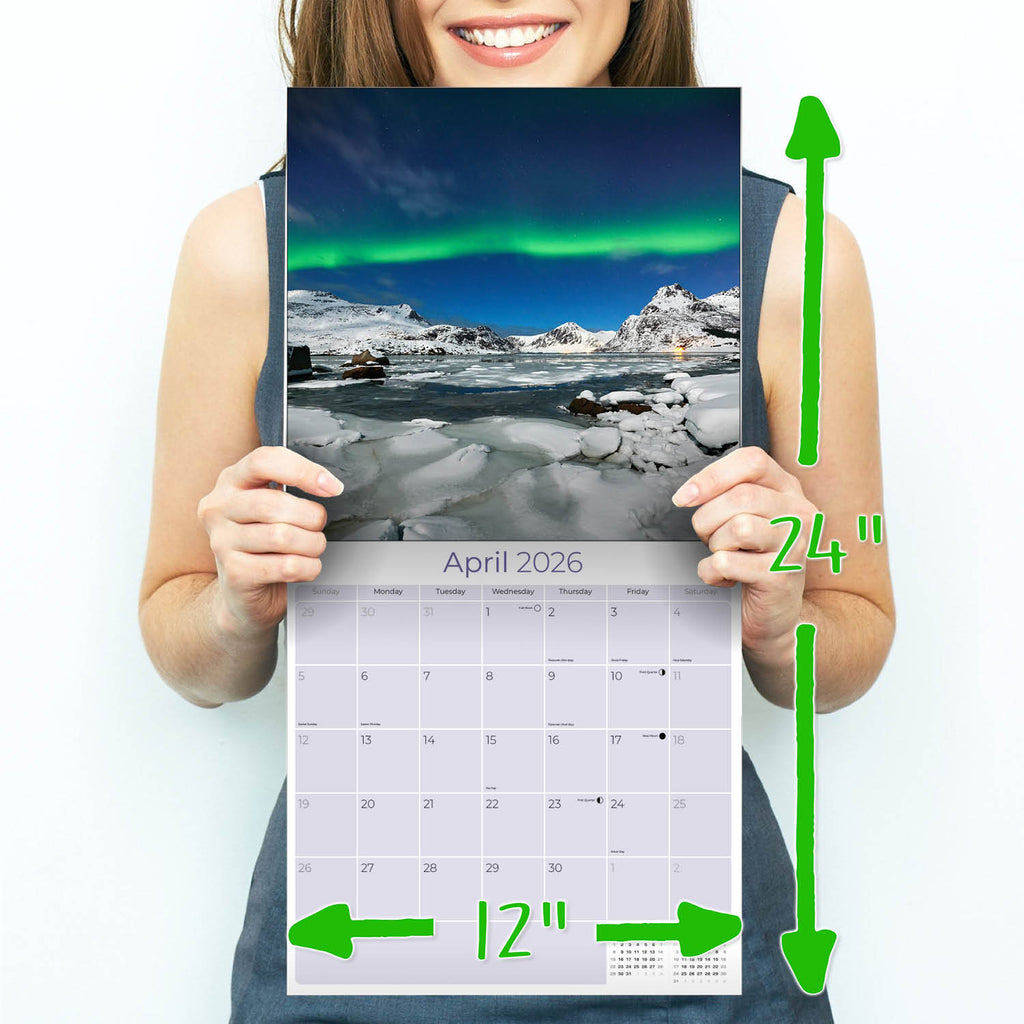 Northern Lights Wall Calendar 2026