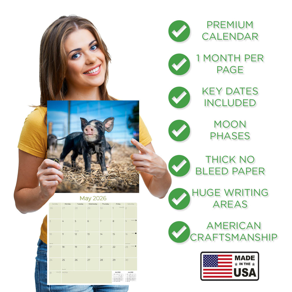 Baby Animals Wall Calendar 2026