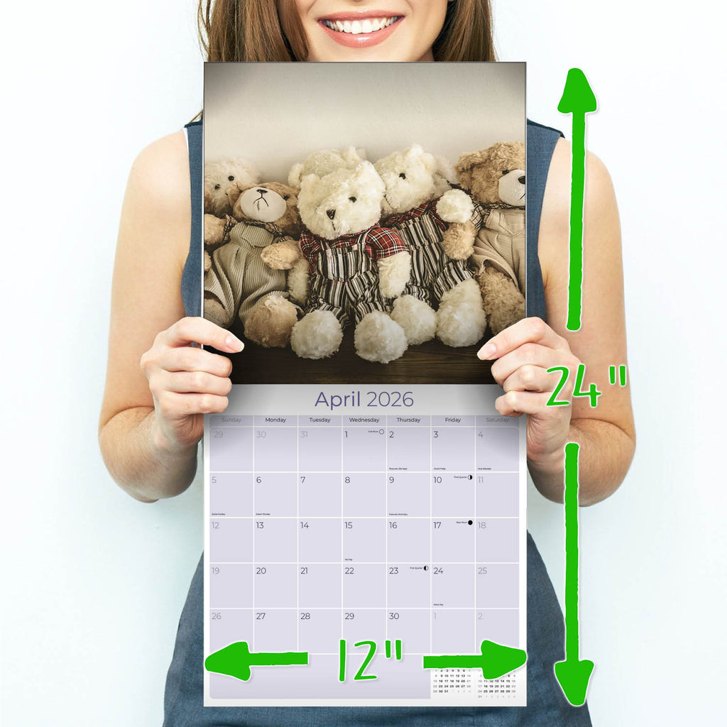 Teddy Bears Wall Calendar 2026