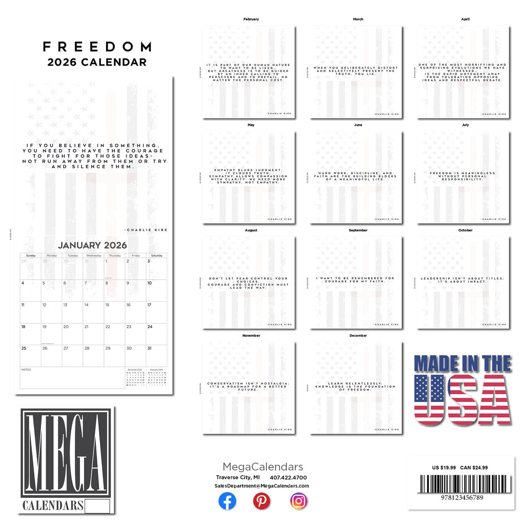 Freedom Wall Calendar 2026