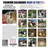 English Springer Spaniel (US) Wall Calendar 2027 - 12" x 12" Monthly Loyal American Springer Spaniel Gundog Breed Calendar