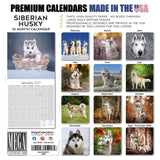 Siberian Husky Wall Calendar 2027 - 12" x 12" Monthly Athletic & Adventurous Husky Dog Breed Calendar