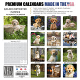 Golden Retriever Puppies Wall Calendar 2027 - 12" x 12" Monthly Adorable Golden Retriever Puppy Companion Calendar