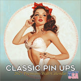 Classic Pin Ups Wall Calendar 2027 - 12" x 12" Monthly Retro Americana & Vintage Bikini Fine Art Calendar