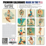 Classic Pin Ups Wall Calendar 2027 - 12" x 12" Monthly Retro Americana & Vintage Bikini Fine Art Calendar