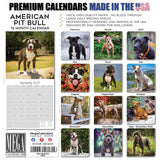 American Pit Bull Terrier Wall Calendar 2027 - 12" x 12" Monthly Athletic & Devoted Pitbull Breed Calendar