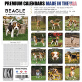 Beagle Wall Calendar 2027 - 12" x 12" Monthly Merry & Curious Scent Hound Dog Calendar