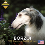 Borzoi Wall Calendar 2027 - 12" x 12" Monthly Regal Graceful Russian Sighthound Calendar