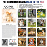 Corgi Wall Calendar 2027 - 12" x 12" Monthly Playful Pembroke & Cardigan Welsh Corgi Herding Calendar