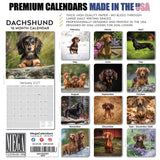Dachshund Wall Calendar 2027 - 12" x 12" Monthly Clever Smooth & Long Badger Hound Dog Breed Calendar