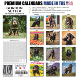 Gordon Setter Wall Calendar 2027 - 12" x 12" Monthly Heavy Black & Tan Gordon Setter Gundog Calendar