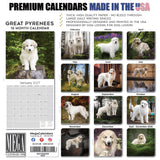 Great Pyrenees Wall Calendar 2027 - 12" x 12" Monthly Noble Pure-White Livestock Guardian Mountain Dog Calendar