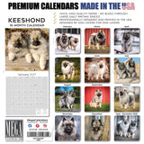 Keeshond Wall Calendar 2027 - 12" x 12" Monthly Plush Silver-Grey & Smiling Spitz Companion Calendar