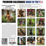German Shepherd Puppies Wall Calendar 2027 - 12" x 12" Monthly Heartwarming GSD Puppy & Fluffy Shepherd Cub Calendar