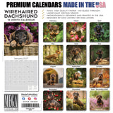 Wirehaired Dachshund Wall Calendar 2027 - 12" x 12" Monthly Clever & Gritty Wire Coat Hound Breed Calendar