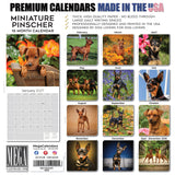 Miniature Pinscher Wall Calendar 2027 - 12" x 12" Monthly Spirited Elegant King of Toys Dog Breed Calendar