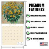 Claude Monet Wall Calendar 2027 - 12" x 12" Monthly Classic French Impressionist Oil Painting Art Calendar