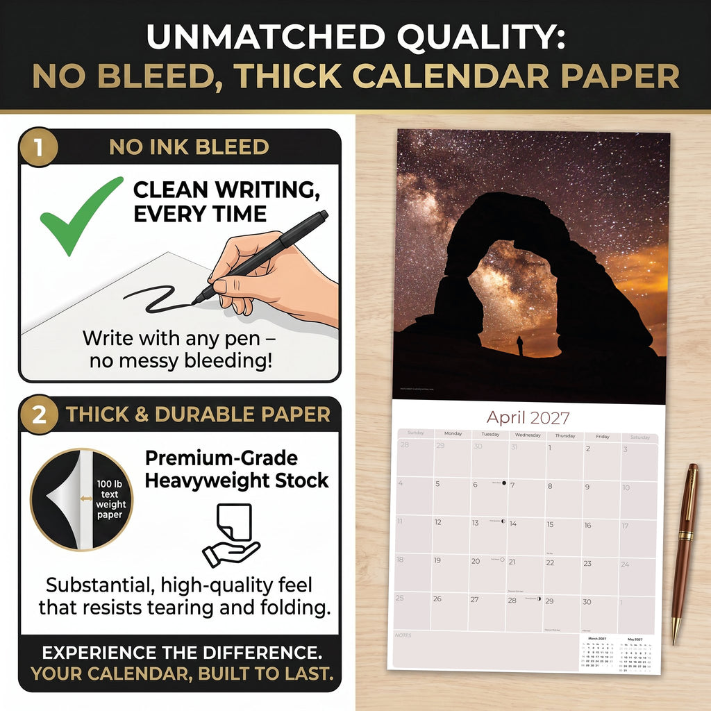 National Parks Wall Calendar 2027 - 12" x 12" Monthly Majestic American Wilderness Scenic Landmarks Travel Calendar
