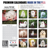 Maltese Wall Calendar 2027 - 12" x 12" Monthly Snow-White Silk Toy & Affectionate Lap Dog Calendar