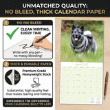 Norwegian Elkhound Wall Calendar 2027 - 12" x 12" Monthly Bold Silver-Grey & Viking Heritage Hound Calendar