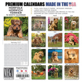 Norwich & Norfolk Terrier Wall Calendar 2027 - 12" x 12" Monthly Spirited Small & Wire Coat British Terrier Calendar