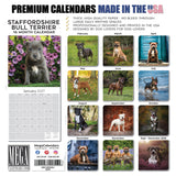 Staffordshire Bull Terrier Wall Calendar 2027 - 12" x 12" Monthly Courageous & Affectionate Staffy Dog Breed Calendar