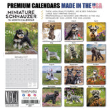 Miniature Schnauzer Wall Calendar 2027 - 12" x 12" Monthly Bearded Terrier & Spirited Small Schnauzer Calendar