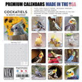 Cockatiels Wall Calendar 2027 - 12" x 12" Monthly Bird Breed Calendar