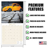 Vintage Bug Wall Calendar 2027 - 12" x 12" Monthly Classic Car Calendar