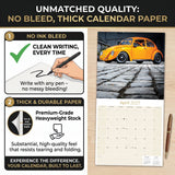 Vintage Bug Wall Calendar 2027 - 12" x 12" Monthly Classic Car Calendar