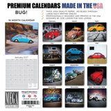 Vintage Bug Wall Calendar 2027 - 12" x 12" Monthly Classic Car Calendar