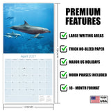 Dolphins Wall Calendar 2027 - 12" x 12" Monthly Breathtaking Ocean Dolphins & Marine Life Scenery Calendar