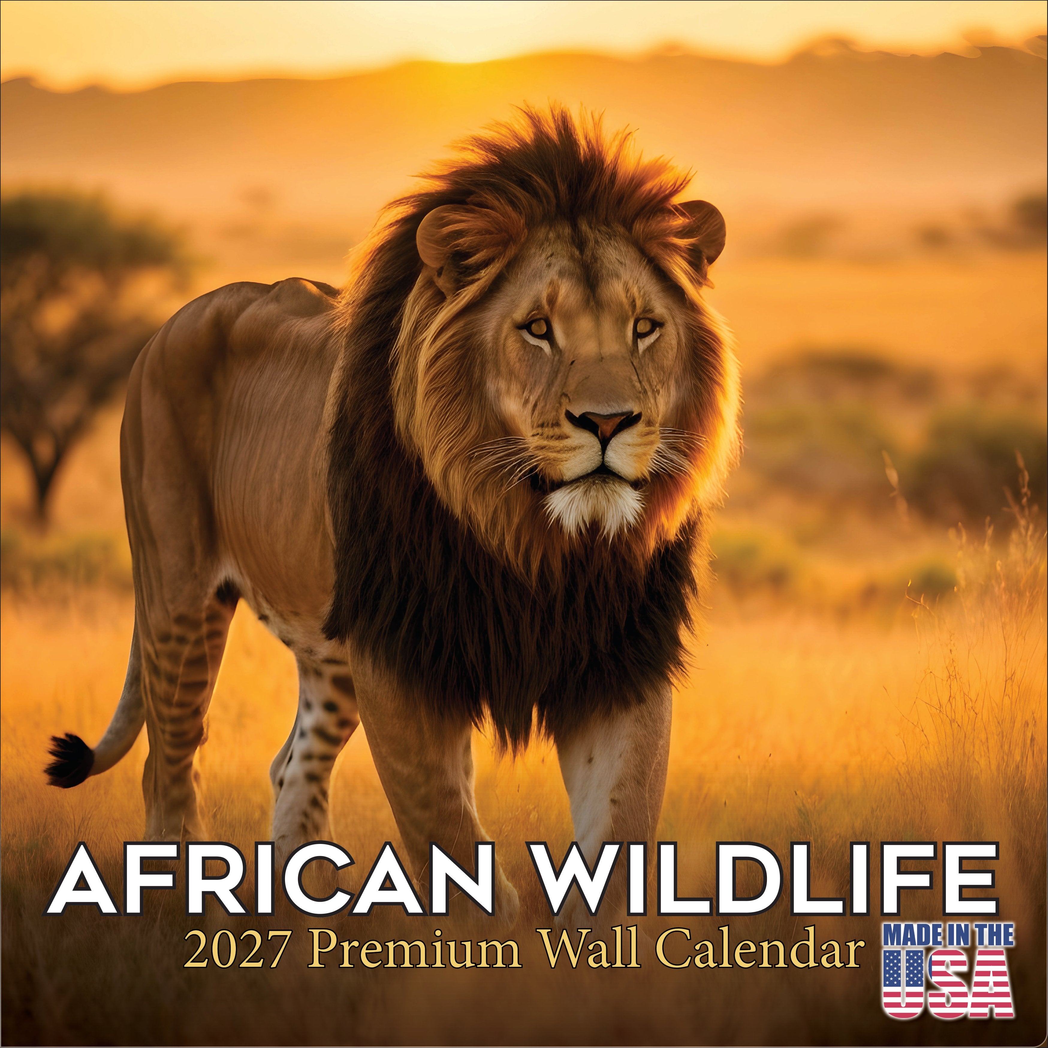 African Wildlife Wall Calendar 2027 - 12