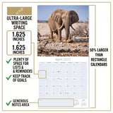 Elephants Wall Calendar 2027 - 12" x 12" Monthly Majestic African Elephants & Wild Herd Nature Calendar
