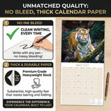 Tigers Wall Calendar 2027 - 12" x 12" Monthly Majestic & Powerful Big Cat Wildlife Nature Calendar