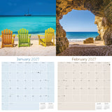 Amazing Beaches Wall Calendar 2027 - 12" x 12" Monthly Breathtaking Tropical Paradise Coastal Scenery Calendar