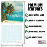 Amazing Beaches Wall Calendar 2027 - 12" x 12" Monthly Breathtaking Tropical Paradise Coastal Scenery Calendar