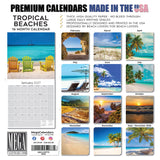 Amazing Beaches Wall Calendar 2027 - 12" x 12" Monthly Breathtaking Tropical Paradise Coastal Scenery Calendar