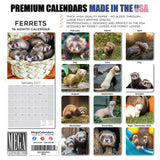 Ferrets Wall Calendar 2027 - 12" x 12" Monthly Playful & Mischievous Domestic Ferret Pet Calendar