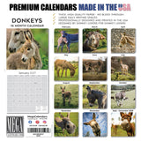 Donkeys Wall Calendar 2027 - 12" x 12" Monthly Charming Farm Equine & Long Eared Donkey Calendar