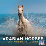 Arabian Horses Wall Calendar 2027 - 12" x 12" Monthly Elegant & Spirited Desert Equine Art Calendar